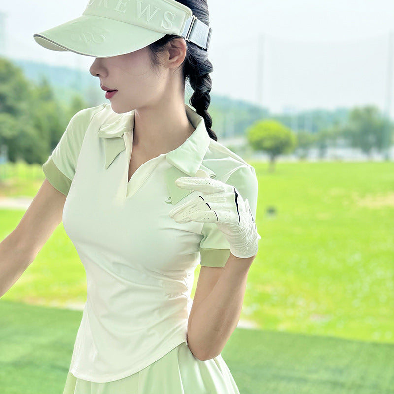 Womens Quick-Dry Golf Polo and Skirt Set