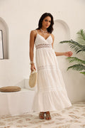 Bohemian Lace Trim Cotton Slip Dress