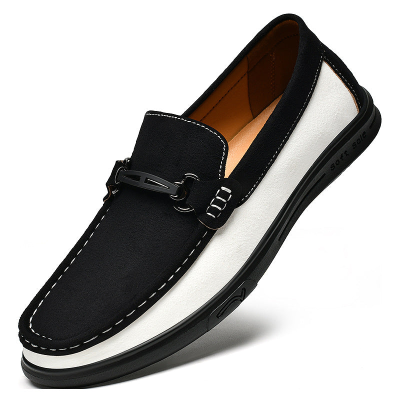 Mens Genuine Leather Slip-On Driving Shoes