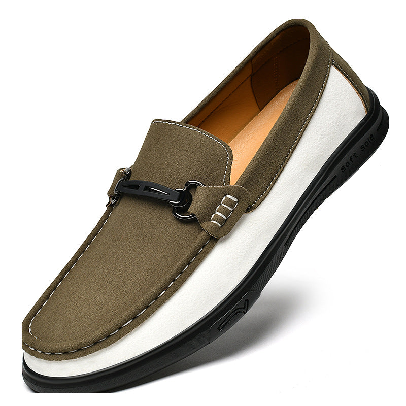 Mens Genuine Leather Slip-On Driving Shoes