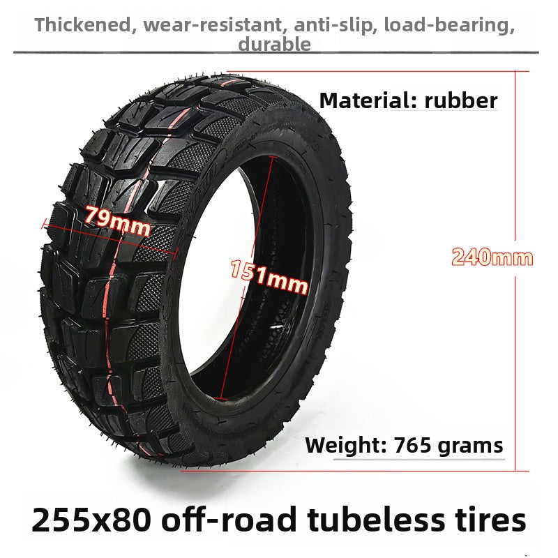 255x80 Off-Road Vacuum Tire for Electric Scooter