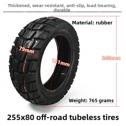 255x80 Off-Road Vacuum Tire for Electric Scooter