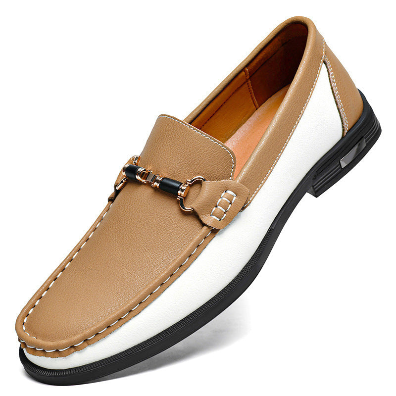 Mens Genuine Leather Slip-On Driving Shoes