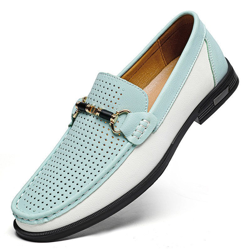 Mens Genuine Leather Slip-On Driving Shoes