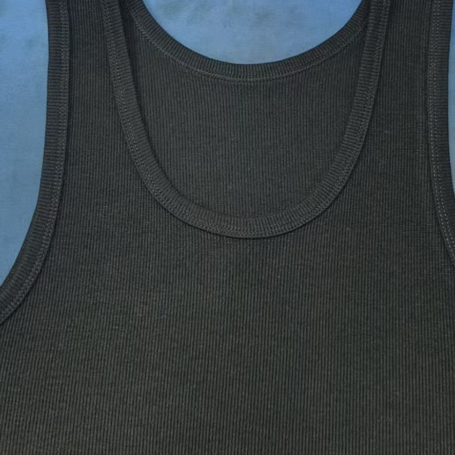Mens Ribbed Cotton Fitness Vest