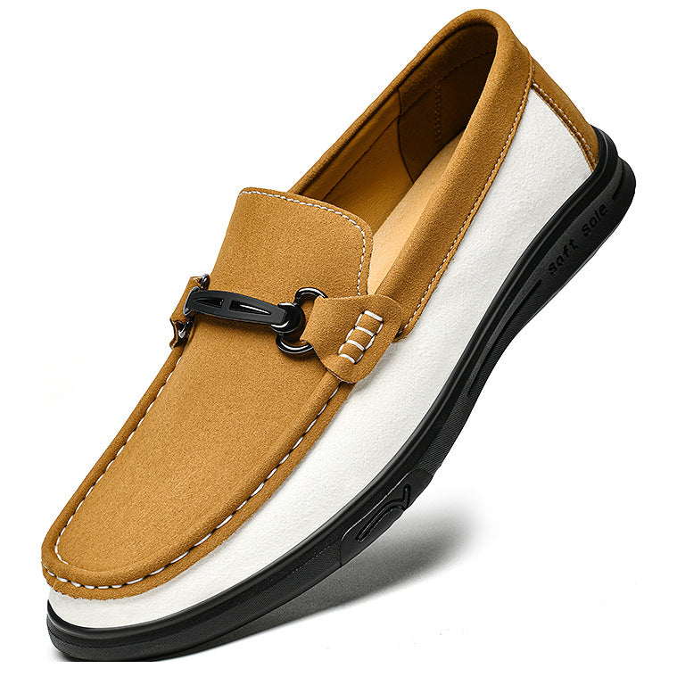 Mens Genuine Leather Slip-On Driving Shoes