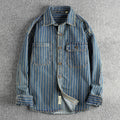 Retro Striped Denim Shirt Jacket