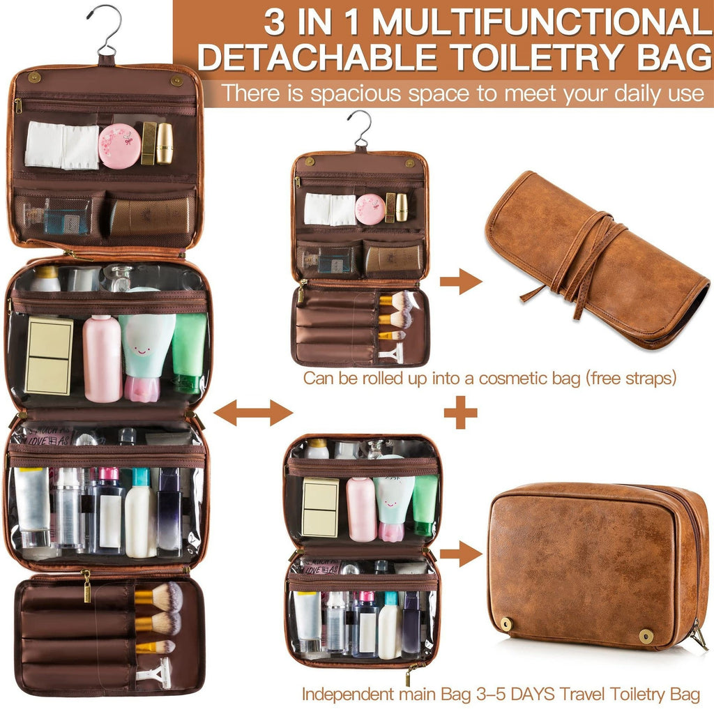 Multifunctional Travel Toiletry Bag with Zipper Closure