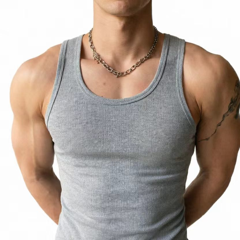 Mens Ribbed Cotton Fitness Vest