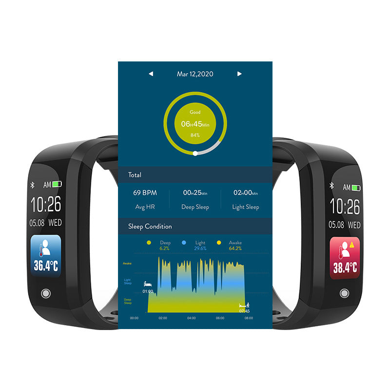 Smart Bracelet with Heart Rate and Temperature Monitoring