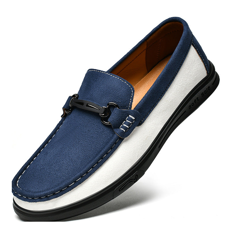 Mens Genuine Leather Slip-On Driving Shoes