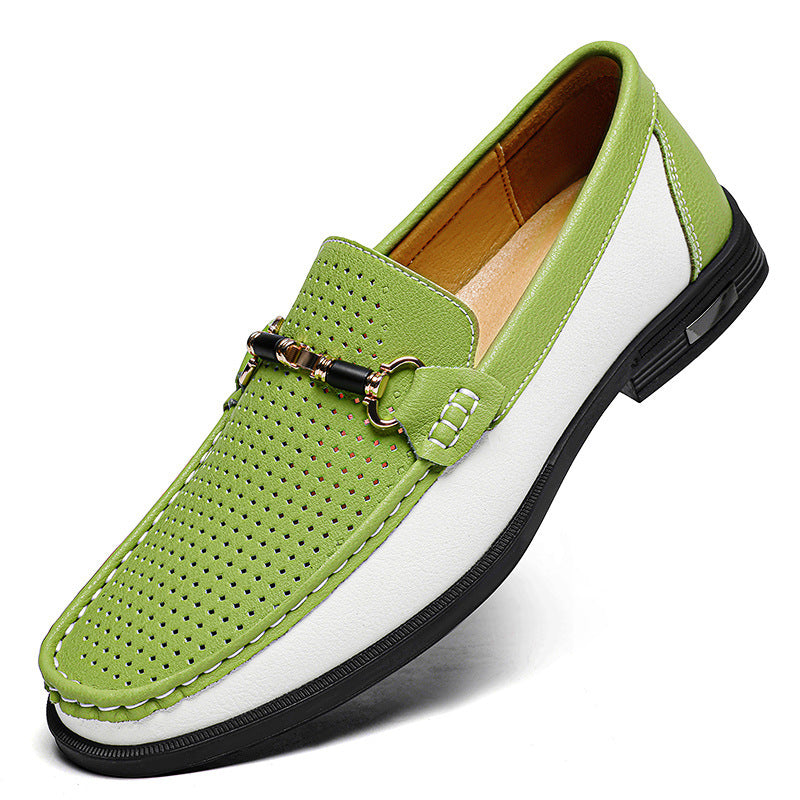 Mens Genuine Leather Slip-On Driving Shoes