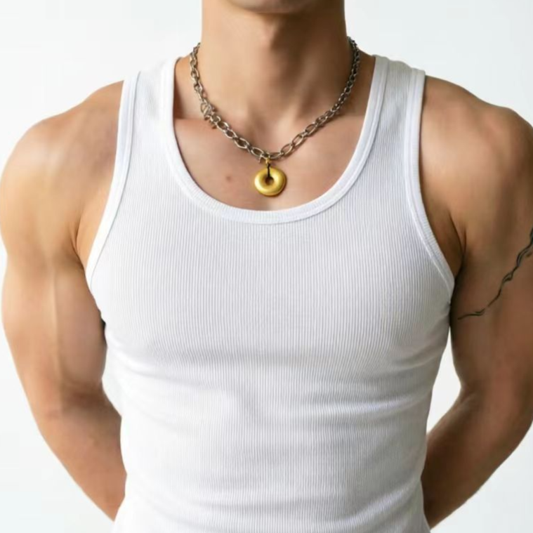 Mens Ribbed Cotton Fitness Vest