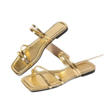 Women's Square Toe Thin Strap Beach Sandals